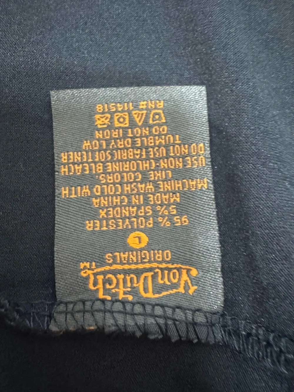 Von Dutch Black Tee with Yellow-Red Flame Wing Graphic